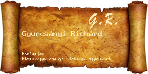 Gyurcsányi Richárd névjegykártya